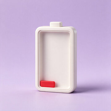 3D low battery with one red bar, exhaustion concept