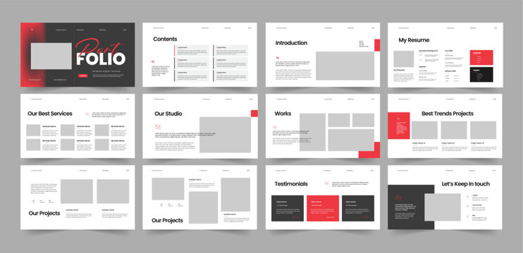 Portfolio Presentation Slide Design, Powerpoint Portfolio Layout Template