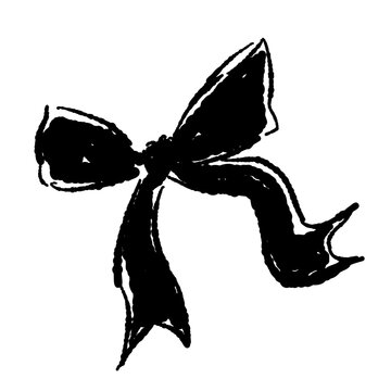 Flowing Ribbon Bow Silhouette Vector Illustration