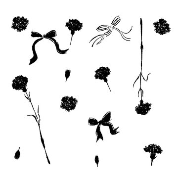 Simple Carnation Square Frame Border Vector