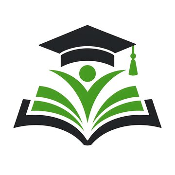 Minimal Education Academy Logo With Graduation Cap And Open Book Symbol For School Branding, Online Learning Platform Identity And Academic Training Service Design