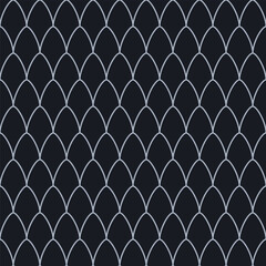 Seamless pattern of repeating dark blue fish scale arches © dipu