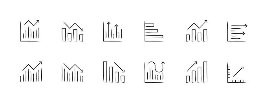 Data analysis icon collection. Statistics icon set. presentation, graph, diagram, infographic, data analytics, business report, insight and more. Editable stroke. Pixel Perfect.