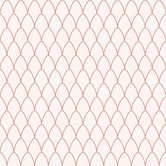 Seamless pattern featuring repeating soft pink fish scale arcs on a pale pink background © dipu