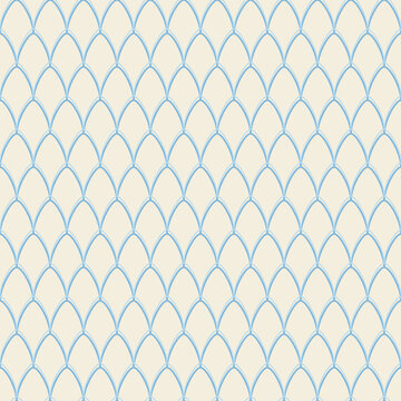 Light blue arched scale pattern on a soft cream background