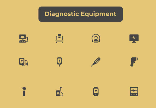 Medical Diagnostic Equipment and Healthcare Icons