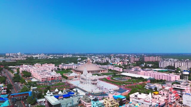 Prem Mandir Vrindavan- Aerial Drone View of Beautiful Temple in Vrindavan 
