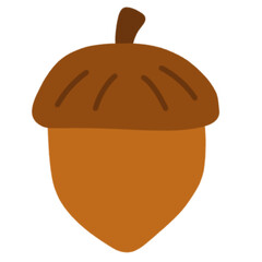 Cozy autumn elements set with brown leaves, acorn, mushroom, basket, and hat in PNG format © Mumtaz