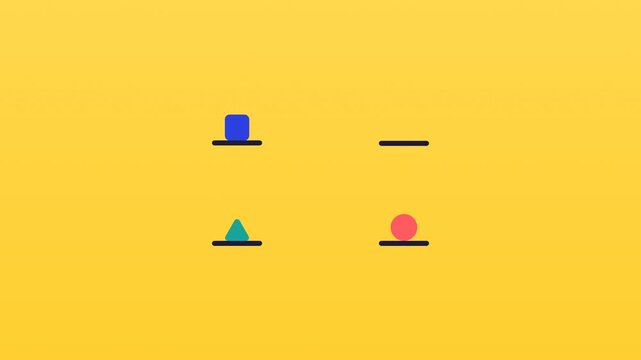 Circle square and triangle hopping between platforms seamless loop