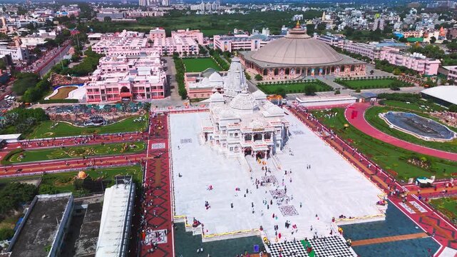 Prem Mandir Vrindavan- Aerial Drone View of Beautiful Temple in Vrindavan 