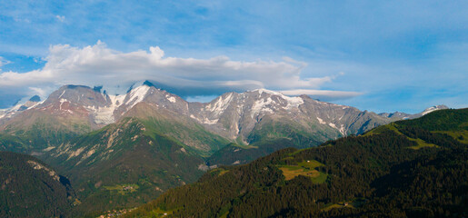 Fototapeta premium Snowy peak of my Montblanc mountain 