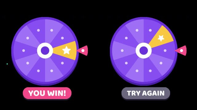 Golden slice prize wheel win and lose on transparent background