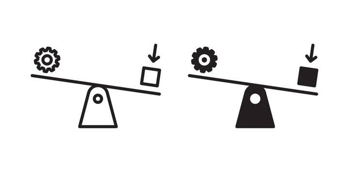 Leverage icon flat outline in black
