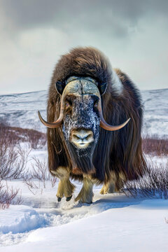 Musk ox in winter
