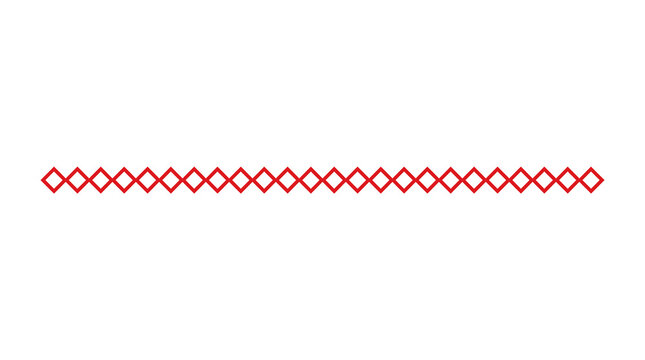 Minimalist red rectangular frame with a dotted line outline on a plain background for graphic design templates