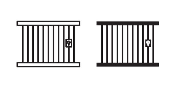 Prison icon flat outline in black