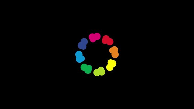 Animation circle colorful irregular rotating loading 