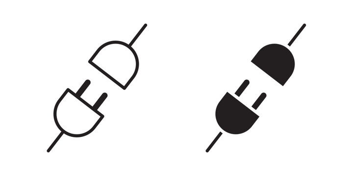 Plugin icon flat outline in black