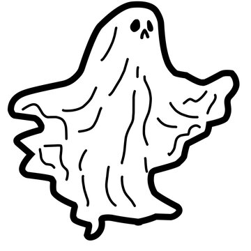black and white ghost sheet