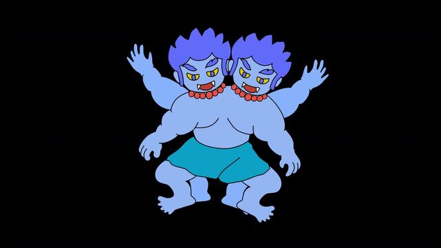 りょうめんすぐな（背景透過）のアニメーション動画