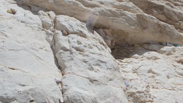 Notes of prayer in the western wall of jerusalem