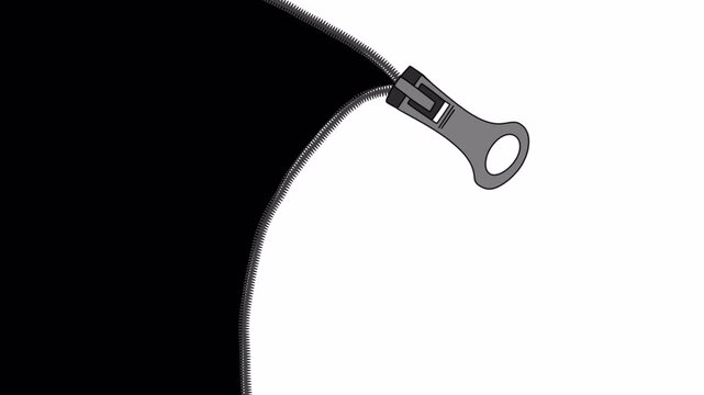 Hand Drawn Zipper Wipe Transition 2D Cartoon Animation Overlay with Transparent Background