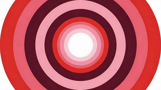 PNG image of Abstract series of concentric circles in varying shades of red and pink creating a tunnel effect on transparent background