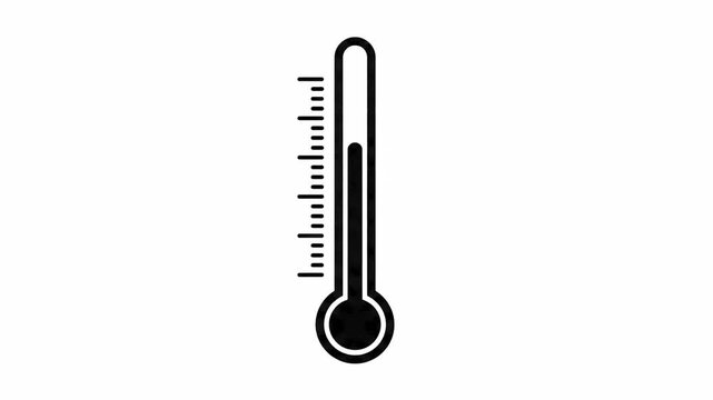 Animated digital thermometer rising and falling in temperature motion graphics clip video
