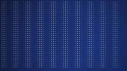 A textured background, featuring a repeating, pattern of small, white dots arranged, in vertical columns, on a solid, dark blue colored, surface area © rubayethasan