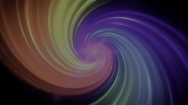 Abstract Hypnotic Spiral Swirl Motion Background With Smooth Colorful Pastel Light Waves And Glowing Core