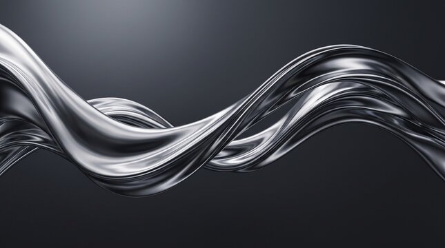 Abstract flowing liquid chrome metallic 3D background