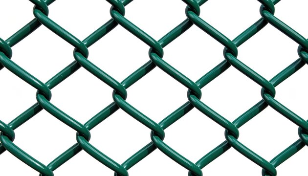 Green chain link fence pattern creating a security barrier