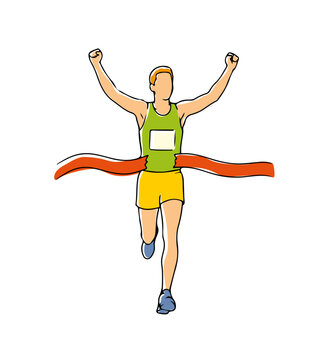 Runner Crossing the Finish Line