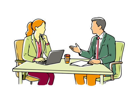 Businesswoman and Businessman Having a Meeting