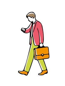 Businessman Walking with Briefcase