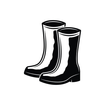 Vector illustration of a pair of classic rubber boots.