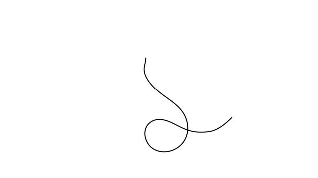 Minimalist continuous one-line art drawing of a sitting dog animation video loop on white background vector style