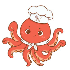 cartoon chef with a octopus © Sagge