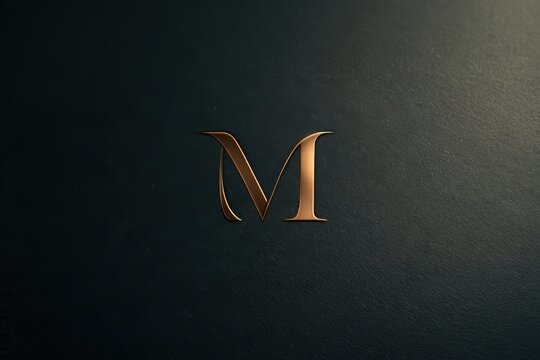Golden letter m luxury monogram design creating an elegant embossed effect