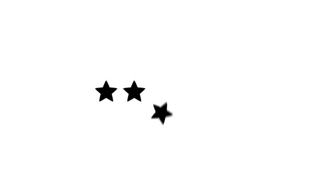 Five stars feedback animation with minimalist pop-up style on pure white background for corporate projects