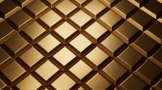 Premium gold geometric metallic panels with subtle embossed patterns.