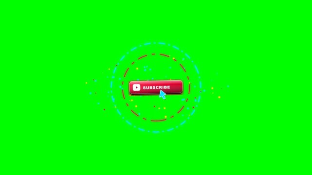 Futuristic 4K 60fps 3D holographic portal opening with energy rings, summoning a metallic Subscribe button clicked by a neon cursor, transforming into.