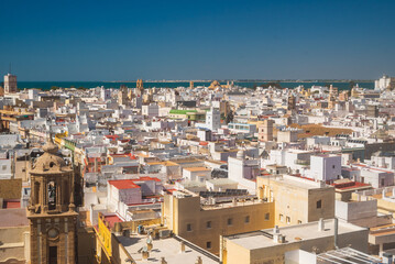Aerial view of Cadiz from cathedral tower © rastkobelic