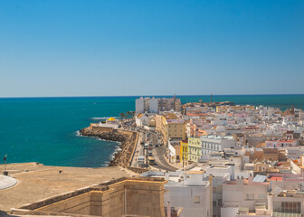 Aerial view of Cadiz from cathedral tower © rastkobelic