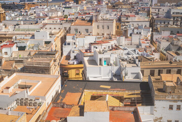 Aerial view of Cadiz from cathedral tower © rastkobelic