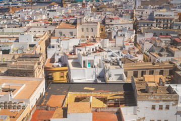 Aerial view of Cadiz from cathedral tower © rastkobelic
