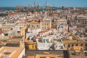 Aerial view of Cadiz from cathedral tower © rastkobelic