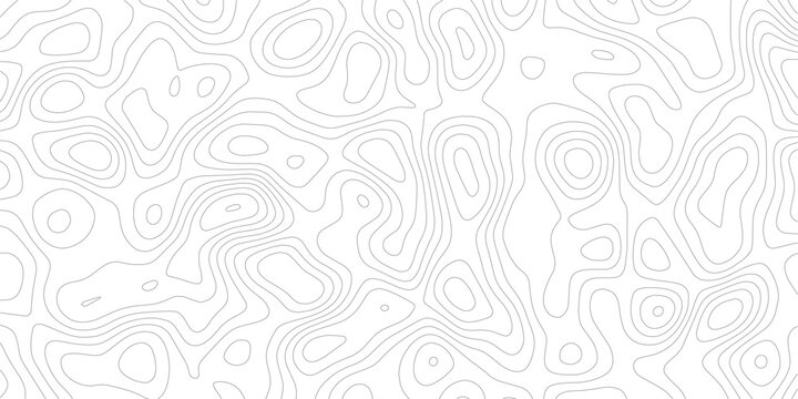 Geographic topographic map layer lines for terrain visualization with contour land survey black and white
