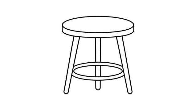 Bar stool with three legs and footrest.