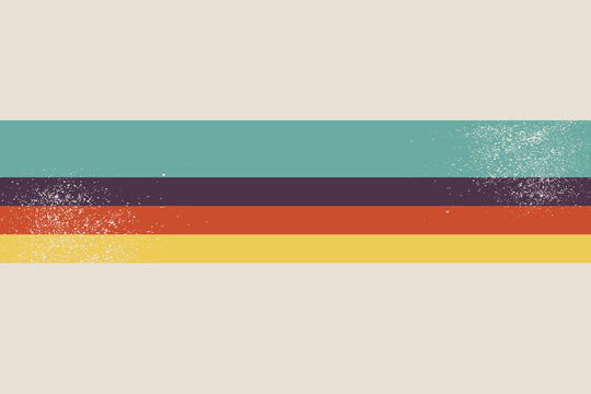 Retro 70s Striped Background with Grunge Texture